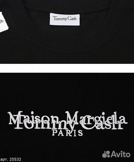 Футболка maison margiela Х tommy cash Чёрная