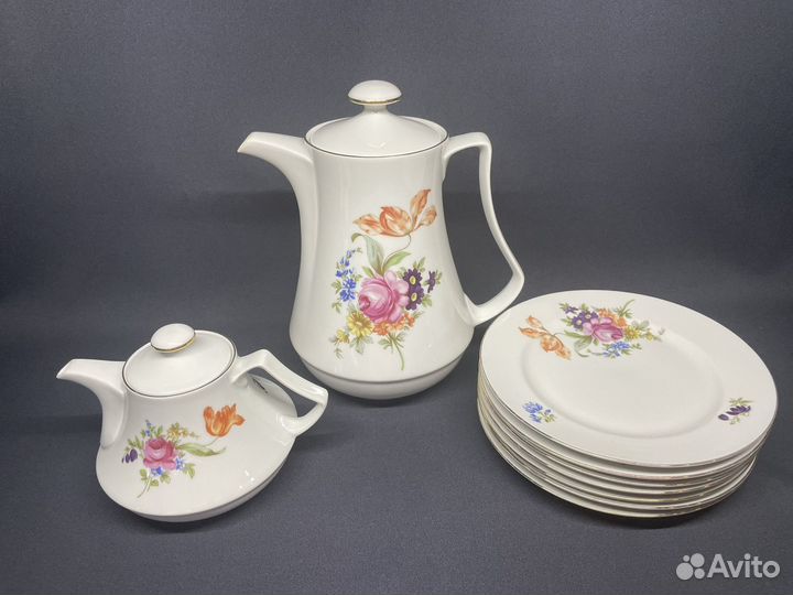 Набор посуды Jlmenau ГДР Мейсенский букет