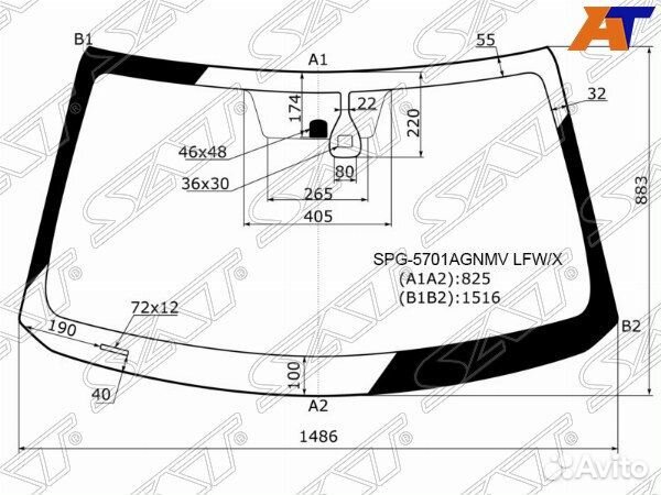 Стекло лобовое mitsubishi L200