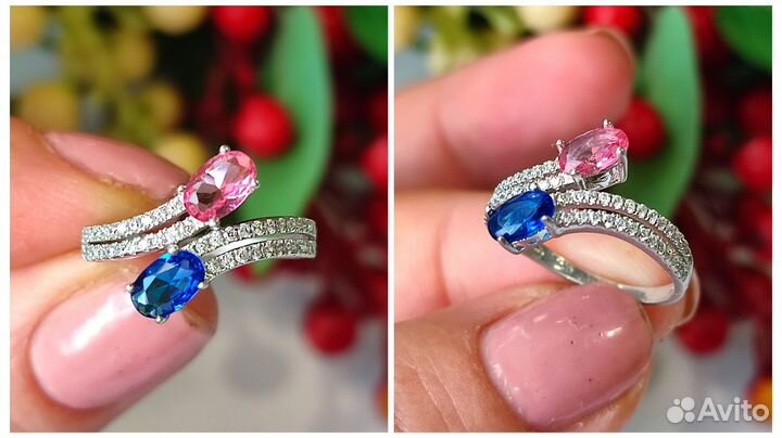 Комплект с топазами 3,42ct, 17 р-р, 7 гр s925