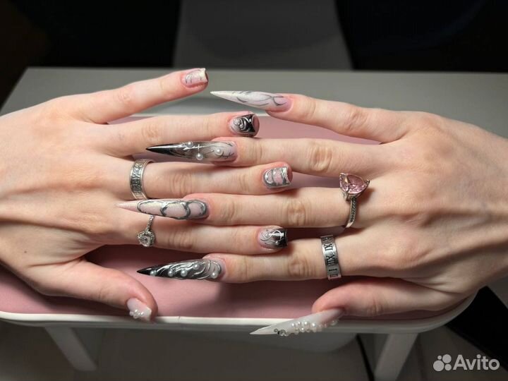 Наращивание ногтей, крейзи маникюр