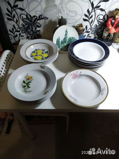 Тарелки гдр и СССР глубокие и мелкие