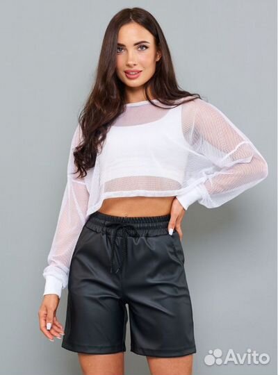 Новые шорты экокожа