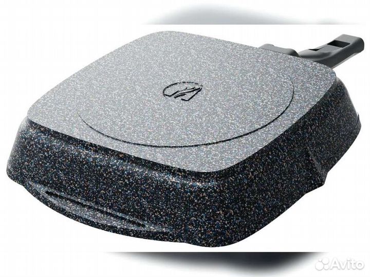 Сковорода гриль 28*28см с крышкой Гранит star