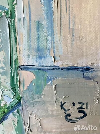 Картина маслом. Пион в стекле