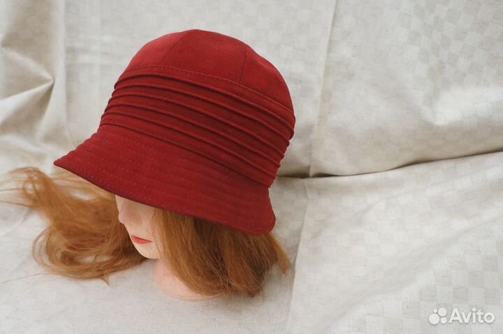 Шляпа замша plange красная вишня