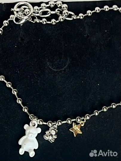 Колье с белым мишкой poison drop