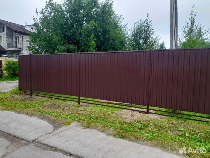 Забор из профнастила под ключ