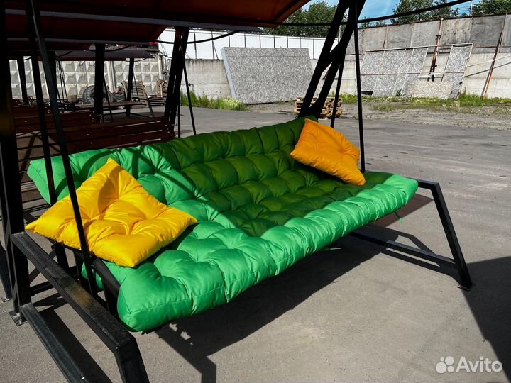 Качеля садовая, раскладная, с мягким сидением