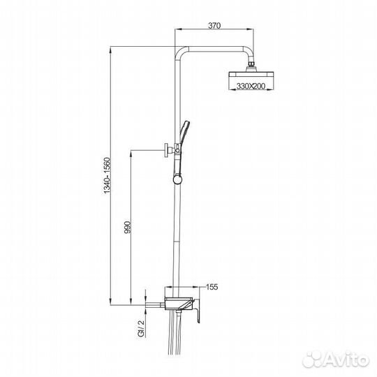 Душевая стойка со смесителем Gappo G2496-10