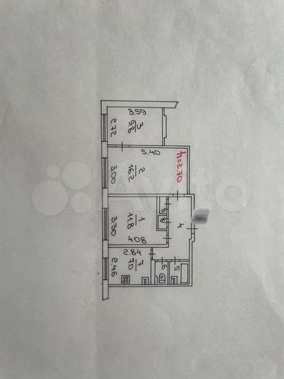 3-к. квартира, 55,6 м², 5/5 эт.