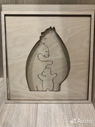 Пазл медведи/Декор из дерева/Картина на стену