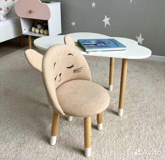 Стульчик детский 2шт (серый и бежевый)