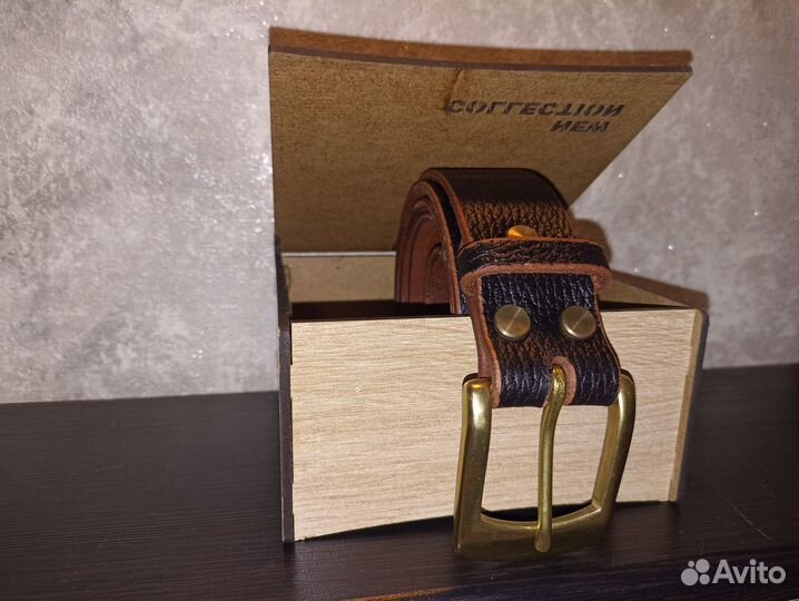 Ремень из натуральной кожи ручной работы