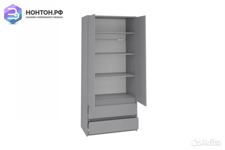 Шкаф двухстворчатый Айден шифер серый