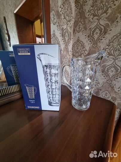 Кувшин хрустальный новый h27 см bohemia Чехия