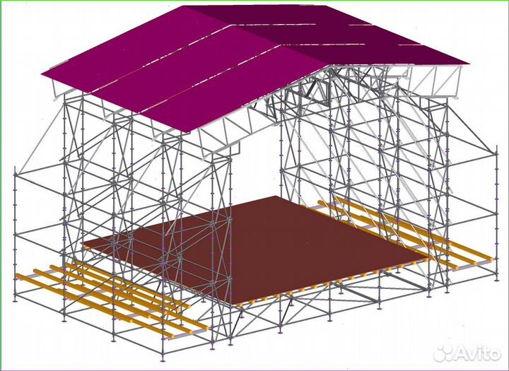 Подиумы и сцены из строительных лесов Layher