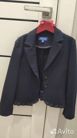 Пиджак школьный для девочки размер 128