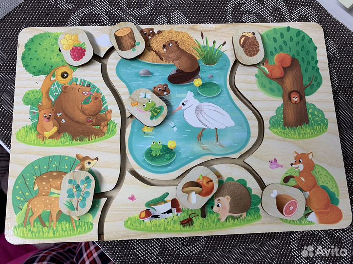 Деревянные игрушки, сортер и пазлы