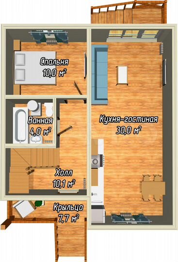 Коттедж 120 м² на участке 5 сот.