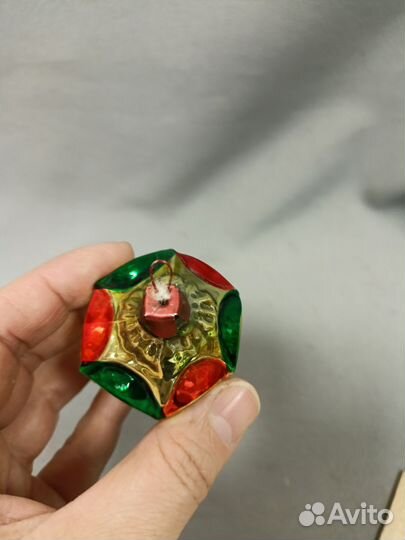 Елочная игрушка СССР Светофор стекло подвес