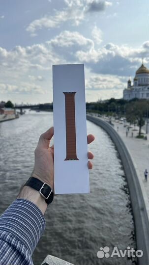 Кожаный ремешок Apple Brown Leather Link L 44/45mm