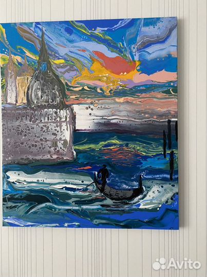 Картины fluid art 60x70 жидкий акрил