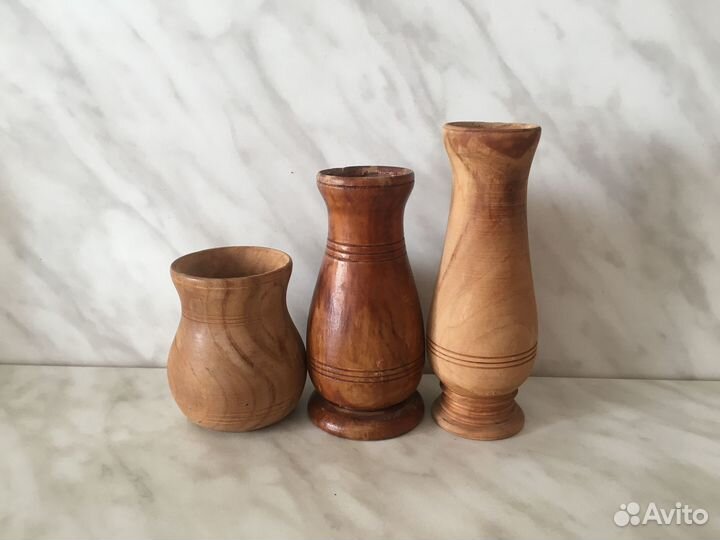 Корзинки и вазочки из дерева ручной работы