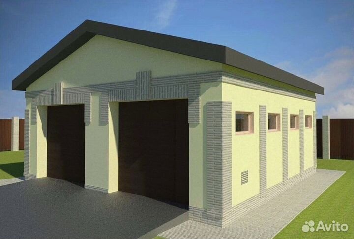 Капитальный гараж из газоблока с электрикой