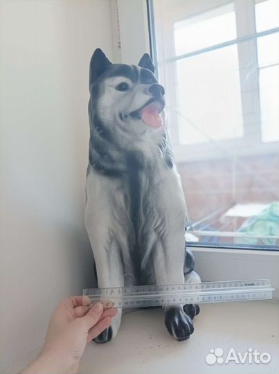 Статуэтка копилка собака хаски керамика
