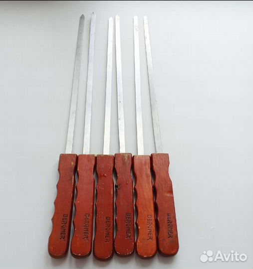 Шампура с деревянной ручкой,цена за все 6 шт