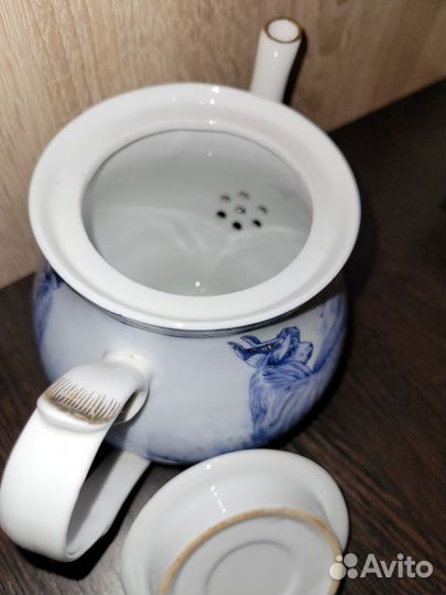 Чайник заварочный фарфоровый гжель