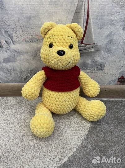 Вязаные игрушки Винни-Пух и Единорожка