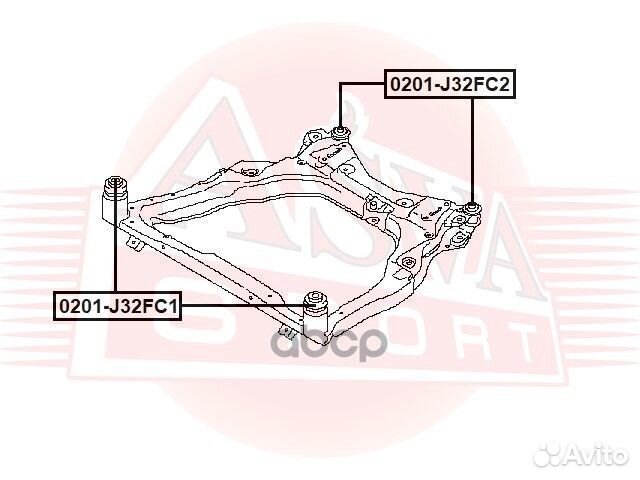 Сайлентблок подрамника задний nissan 0201J32FC2