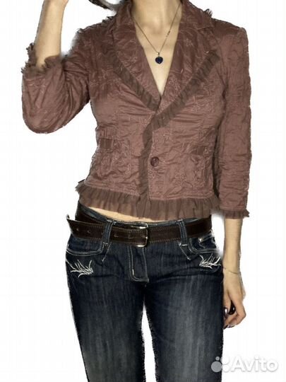 Винтажная блуза с рюшами