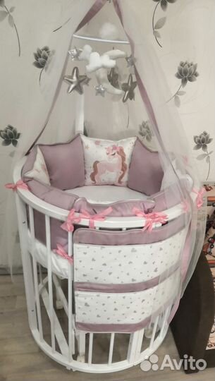 Детская кроватка с маятником, трансформер