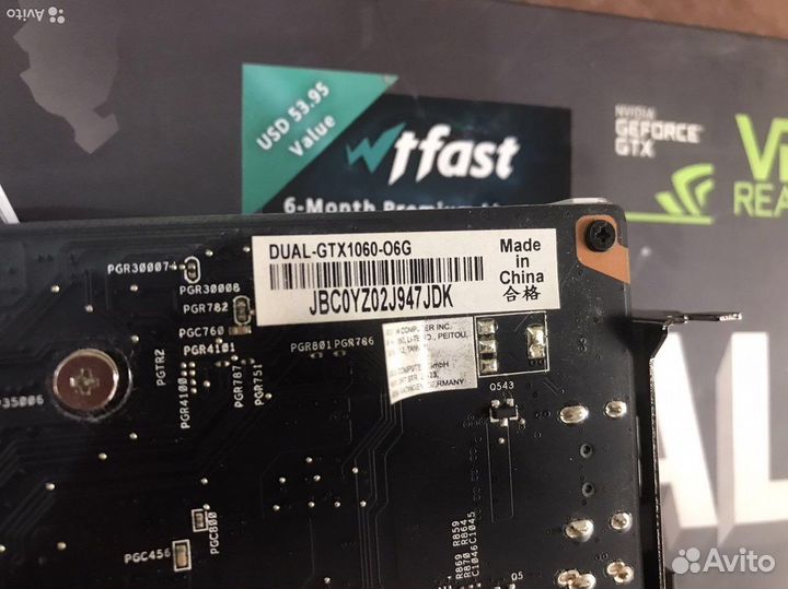 Видеокарта gtx 1060 6gb asus