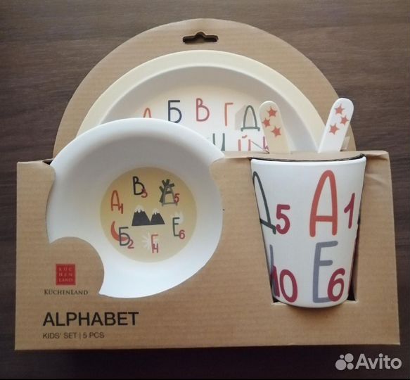 Набор детской посуды из бамбука