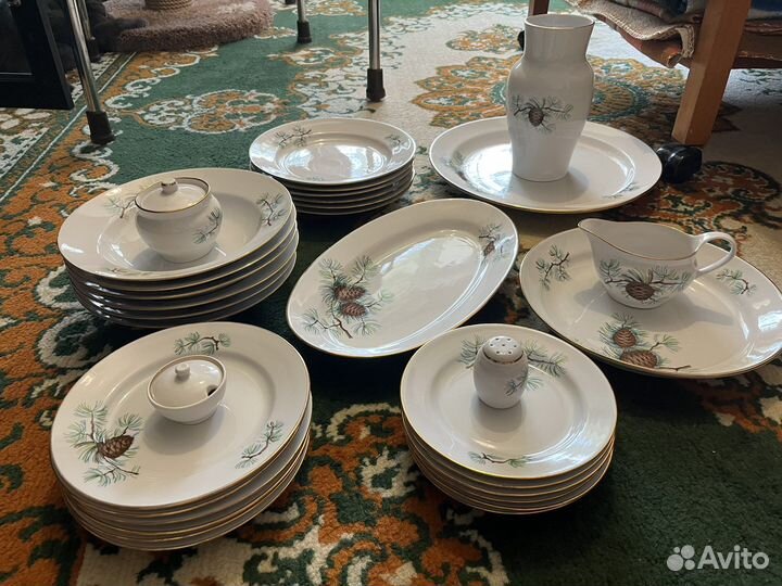 Сервиз столовый фарфор СССР «шишки»