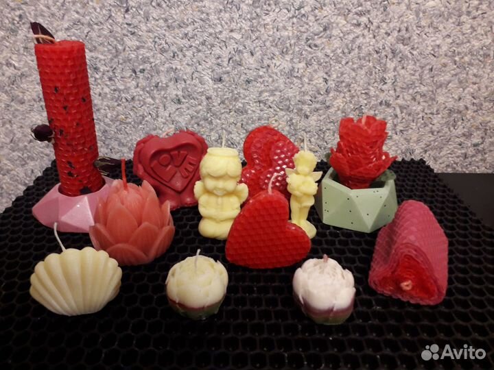 Свечи из вощины,воска,гипсовые подсвечники