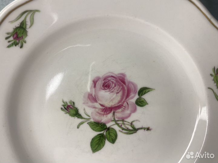 Тарелка Майсен Meissen голубые мечи фарфор