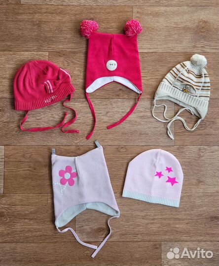 Шапки для девочки 44-52 (цена за всё)