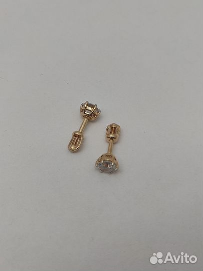 Е.Ц. Серьги с камнями, золото 585, Id 58905