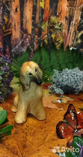 Фарфоровая статуэтка собака афганская борзая