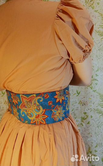 Пояс для платья,корсет,пояс женский Ethnic blue