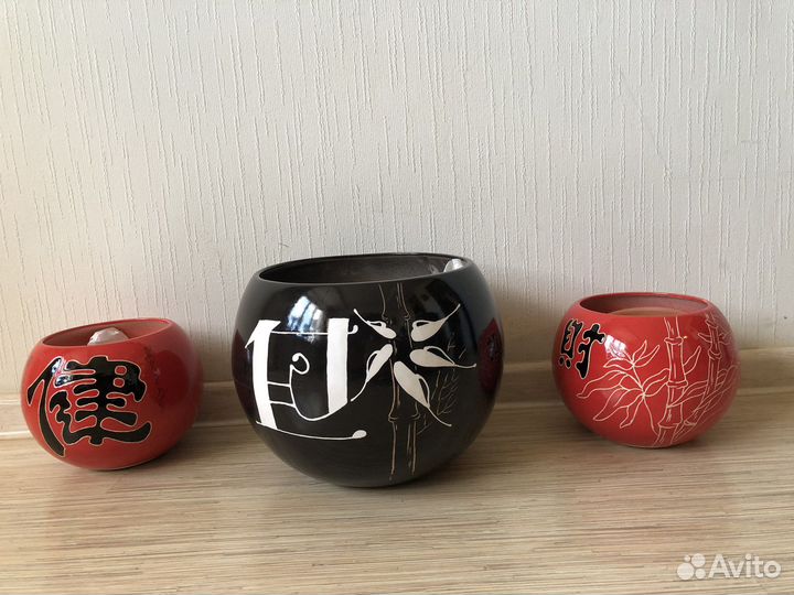 Горшки керамические круглые цветочные кашпо