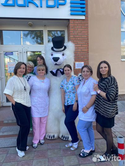 Белый мишка в шляпе Поздравление