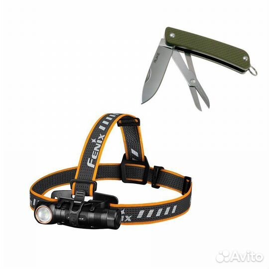 Налобный фонарь Fenix HM61R + складной нож Ruike