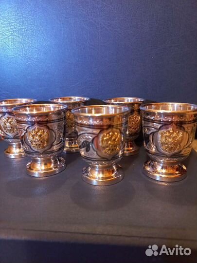 Серебряные стопки набор Кубачи на 35млл