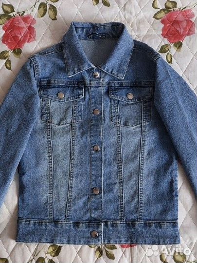 Джинсовые куртки для двойни, р.128